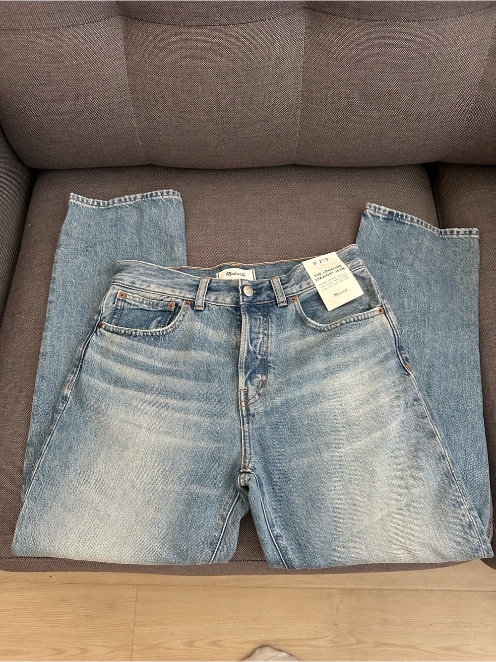 Madewell Women’s Straight Leg Jeans in Light Blue Denim